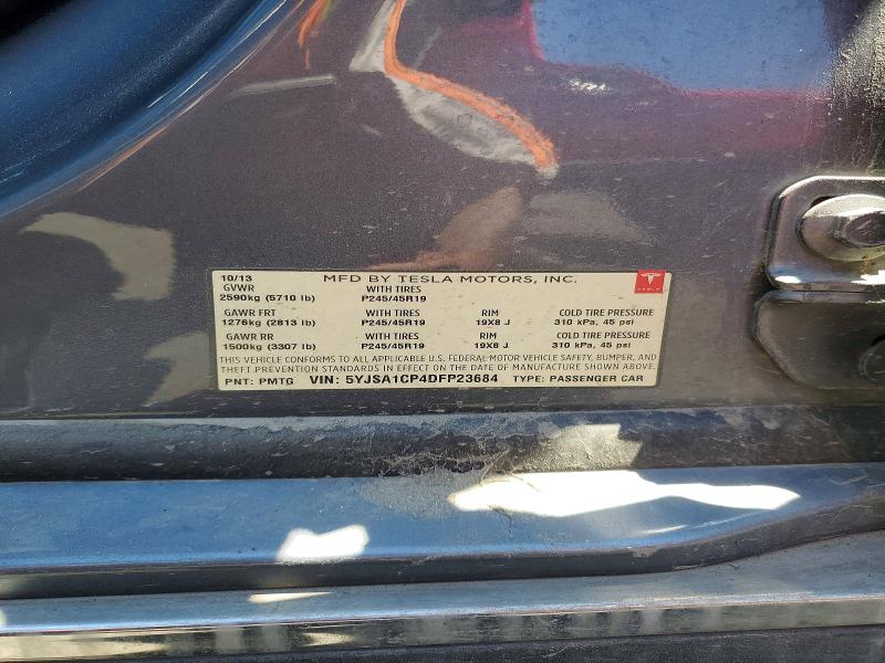 58943336 :رقم المزاد ، 5YJSA1CP4DFP23684 vin ، 2013 Tesla Model S مزاد بيع