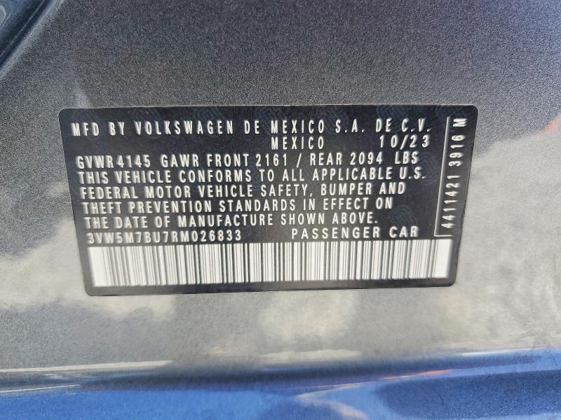 Aukcja sprzedaży 2024 Volkswagen Jetta, vin: 3VW5M7BU7RM026833, numer aukcji: 55563246