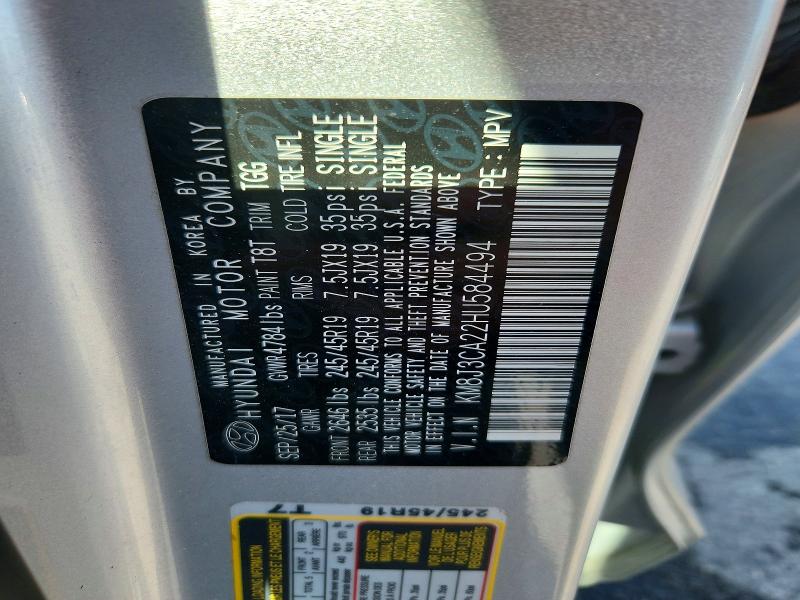 55524986 :رقم المزاد ، KM8J3CA22HU584494 vin ، 2017 Hyundai Tucson مزاد بيع