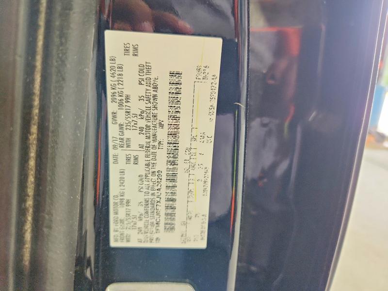 56352916 :رقم المزاد ، 1FMCU0F7XJUA28299 vin ، 2018 Ford Escape مزاد بيع