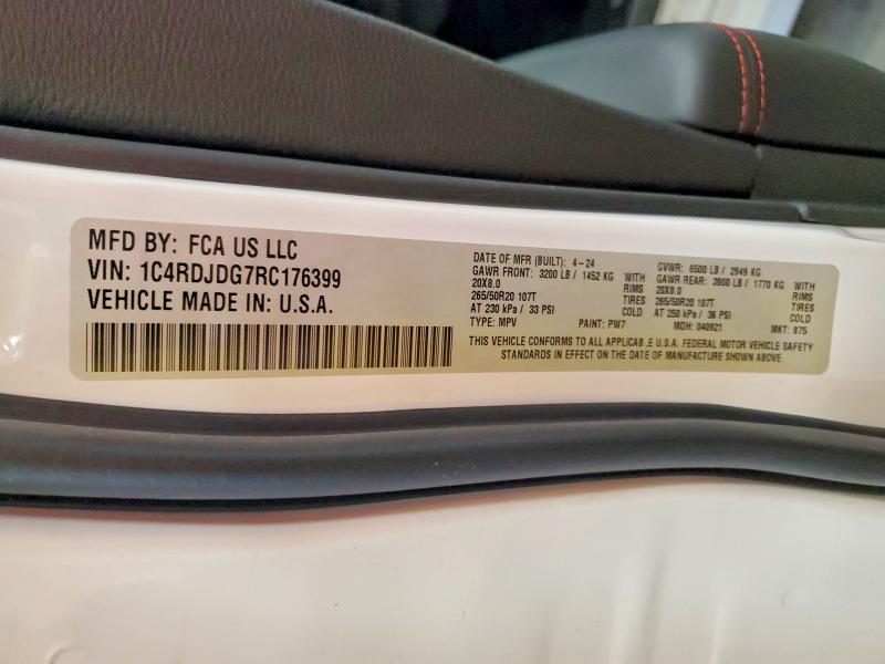 Продажа на аукционе авто 2024 Dodge Durango, vin: 1C4RDJDG7RC176399, номер лота: 57374406