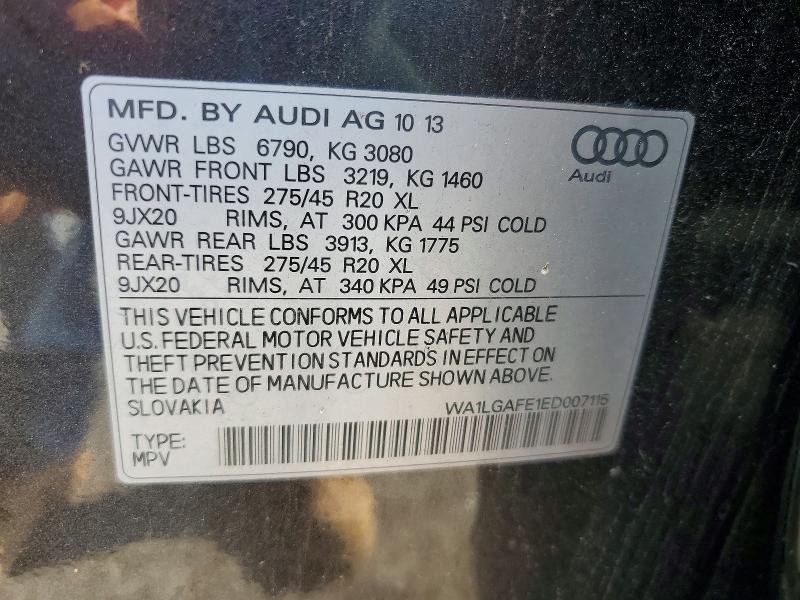 Продажа на аукционе авто 2014 Audi Q7, vin: WA1LGAFE1ED007115, номер лота: 59079536