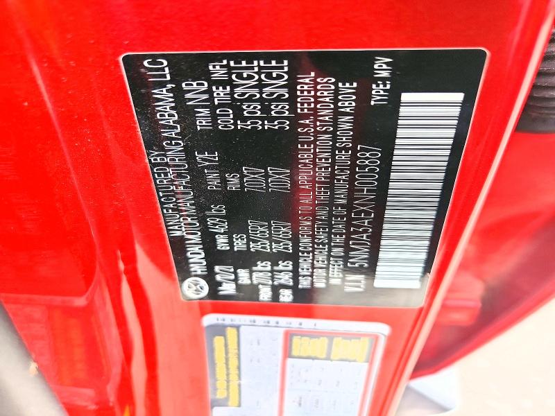 2022 Hyundai Tucson მანქანა იყიდება აუქციონზე, vin: 5NMJA3AEXNH005887, აუქციონის ნომერი: 54579056