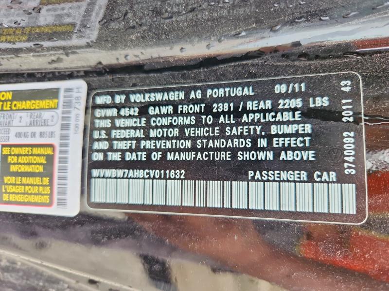 Aukcja sprzedaży 2012 Volkswagen Eos, vin: WVWBW7AH8CV011632, numer aukcji: 58639276