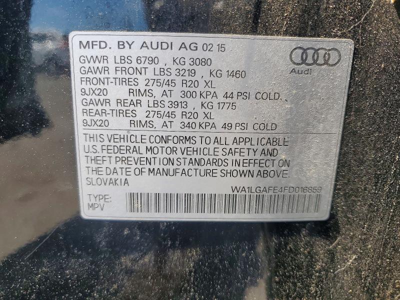 Aukcja sprzedaży 2015 Audi Q7, vin: WA1LGAFE4FD016859, numer aukcji: 55934176