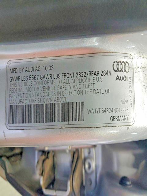 Продаж на аукціоні авто 2004 Audi Allroad, vin: WA1YD64B24N042226, номер лоту: 56028656