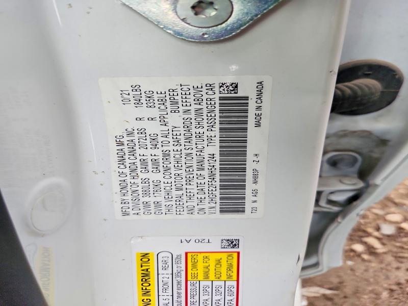 Продажа на аукционе авто 2022 Honda Civic, vin: 2HGFE2F54NH541244, номер лота: 56760606