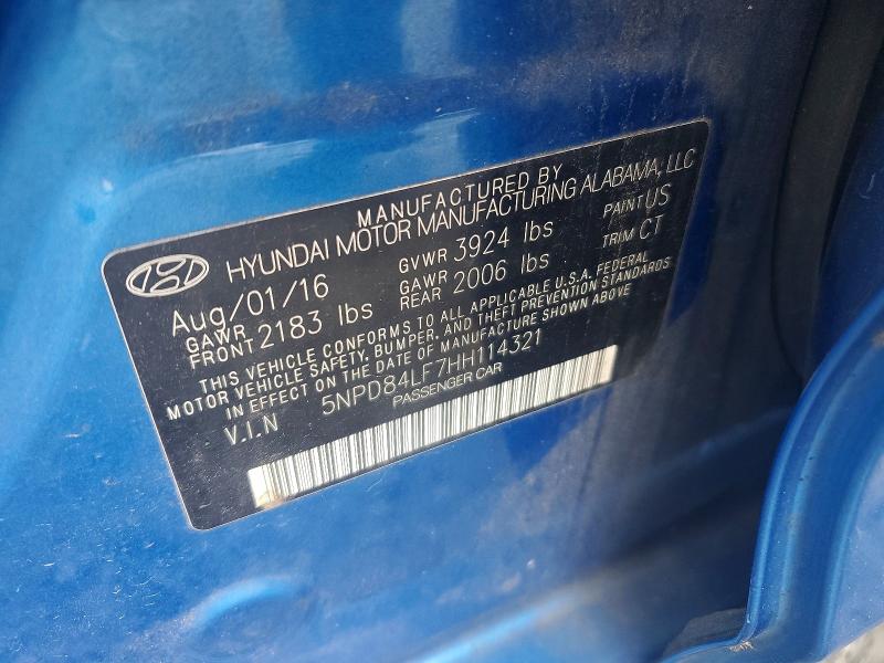 Продаж на аукціоні авто 2017 Hyundai Elantra, vin: 5NPD84LF7HH114321, номер лоту: 55439176
