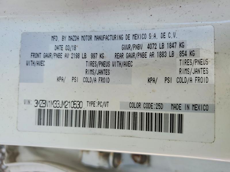 Продажа на аукционе авто 2018 Mazda 3, vin: 3MZBN1M33JM210530, номер лота: 57512246