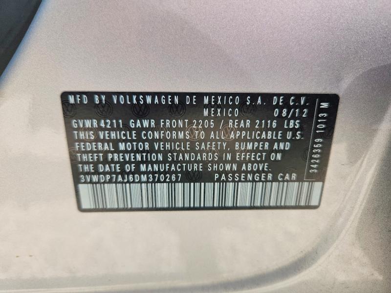 Продаж на аукціоні авто 2013 Volkswagen Jetta, vin: 3VWDP7AJ6DM370267, номер лоту: 52966436