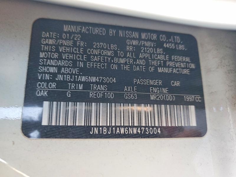 Aukcja sprzedaży 2022 Nissan Rogue Sport, vin: JN1BJ1AW6NW473004, numer aukcji: 57376436