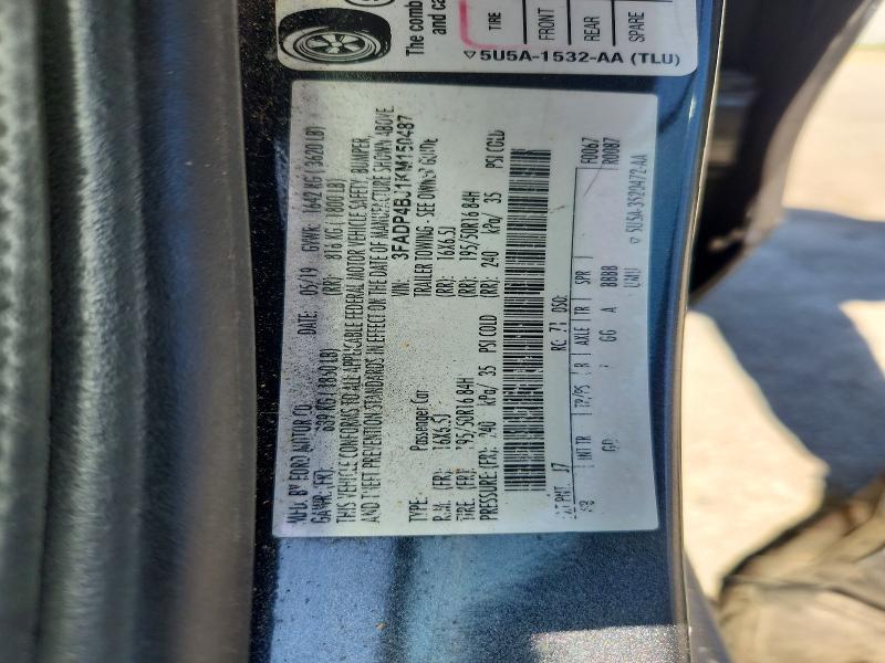 55490866 :رقم المزاد ، 3FADP4BJ1KM150487 vin ، 2019 Ford Fiesta مزاد بيع