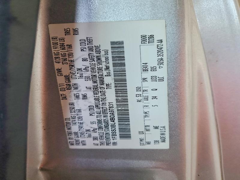 57341296 :رقم المزاد ، 1FBSS3BL4BDA97831 vin ، 2011 Ford E-350 مزاد بيع