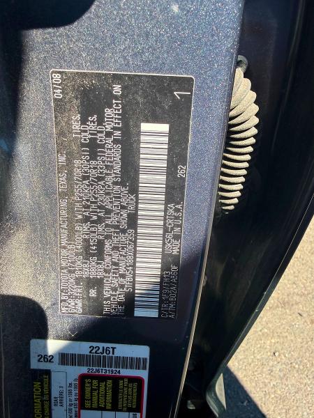 Auction sale of the 2008 Toyota Tundra, vin: 5TFBV54188X067359, lot number: 59144096