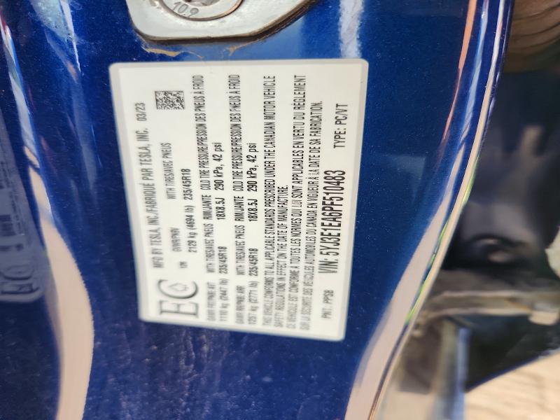 Продажа на аукционе авто 2023 Tesla Model 3, vin: 5YJ3E1EA6PF510483, номер лота: 58711876
