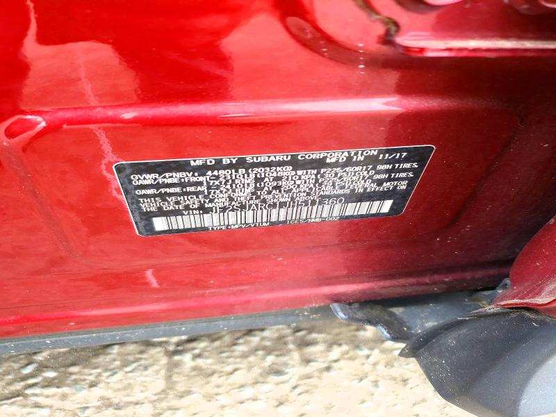 58156076 :رقم المزاد ، JF2SJARC1JH511360 vin ، 2018 Subaru Forester مزاد بيع
