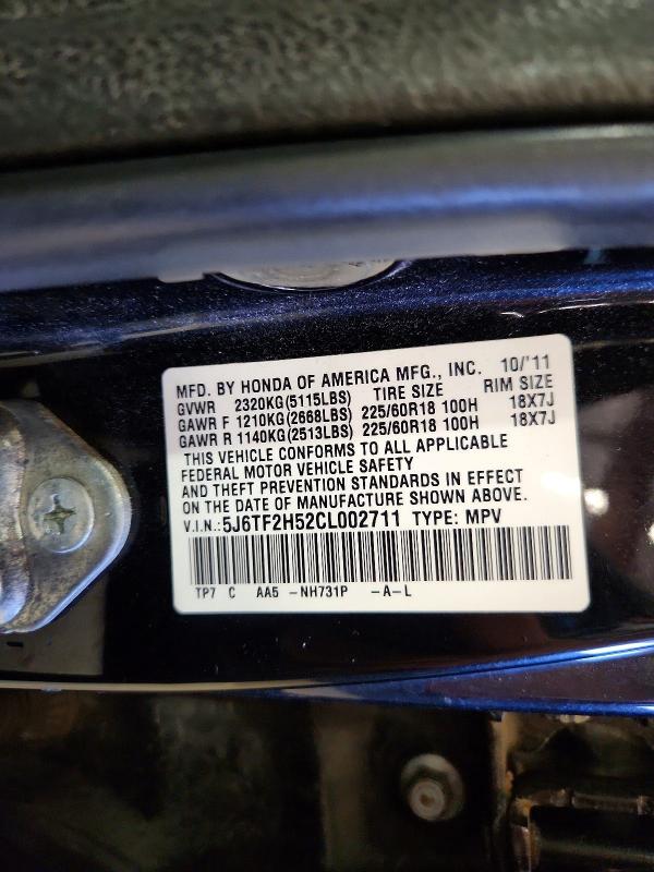 2012 Honda Crosstour მანქანა იყიდება აუქციონზე, vin: 5J6TF2H52CL002711, აუქციონის ნომერი: 56289716
