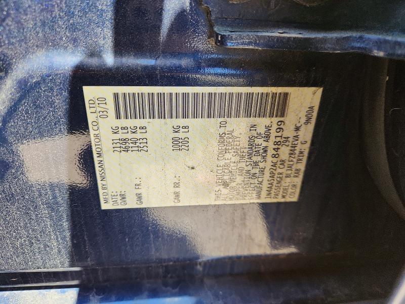 Aukcja sprzedaży 2010 Nissan Maxima, vin: 1N4AA5AP2AC848199, numer aukcji: 55612856