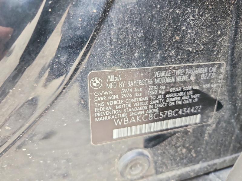 Auction sale of the 2011 Bmw 750, vin: WBAKC8C57BC434422, lot number: 54162126