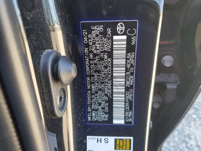 55812046 :رقم المزاد ، JTDEAMDE1MJ030608 vin ، 2021 Toyota Corolla مزاد بيع
