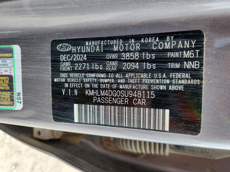 Aukcja sprzedaży 2025 Hyundai Elantra, vin: KMHLM4DG0SU948115, numer aukcji: 57430536