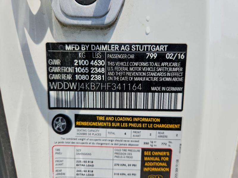 58721806 :رقم المزاد ، WDDWJ4KB7HF341164 vin ، 2017 Mercedes-benz C مزاد بيع