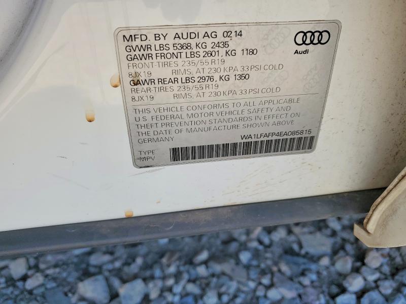 55441256 :رقم المزاد ، WA1LFAFP4EA085815 vin ، 2014 Audi Q5 مزاد بيع