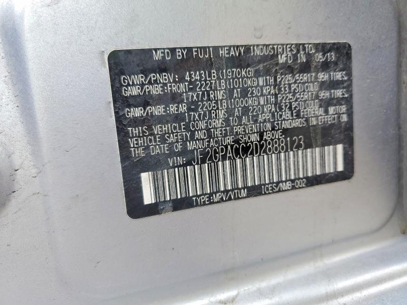 Продаж на аукціоні авто 2013 Subaru Xv Crosstrek, vin: JF2GPACC2D2888123, номер лоту: 58028826