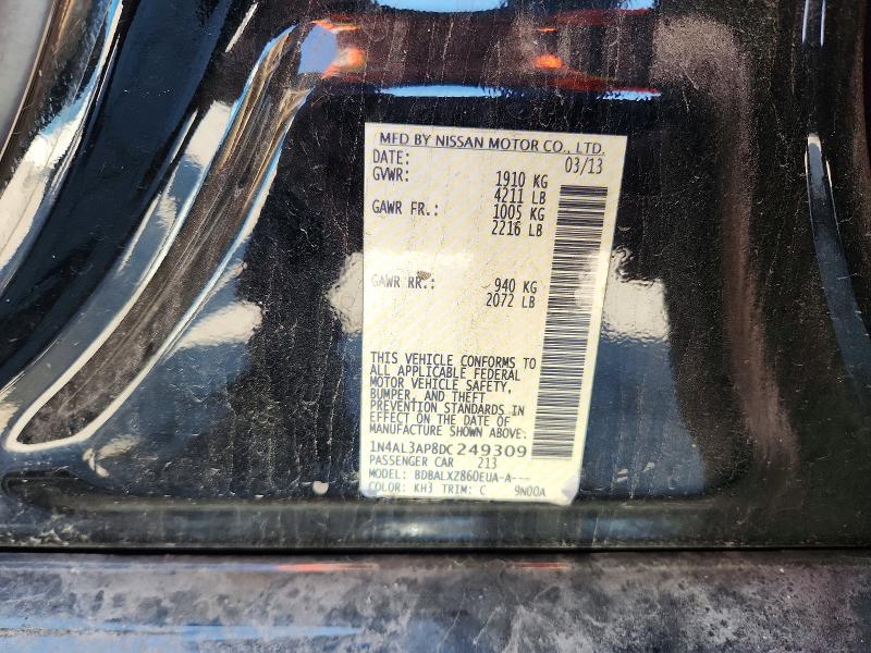 2013 Nissan Altima მანქანა იყიდება აუქციონზე, vin: 1N4AL3AP8DC249309, აუქციონის ნომერი: 57504906