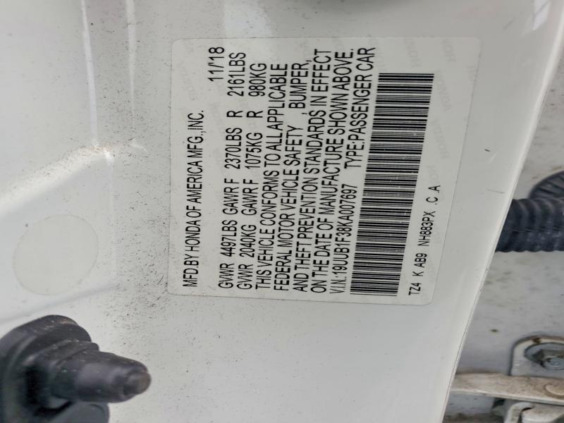 Продажа на аукционе авто 2019 Acura Tlx, vin: 19UUB1F38KA007697, номер лота: 57735976