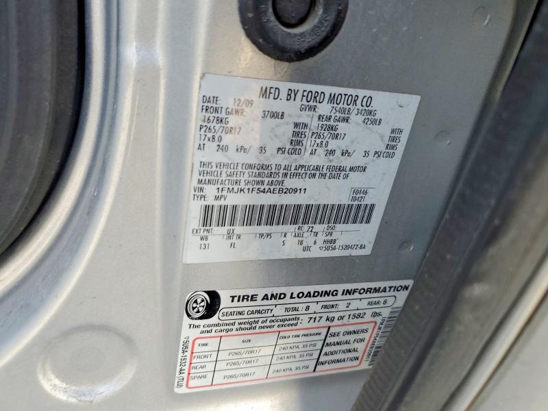 2010 Ford Expedition მანქანა იყიდება აუქციონზე, vin: 1FMJK1F54AEB20911, აუქციონის ნომერი: 57461656