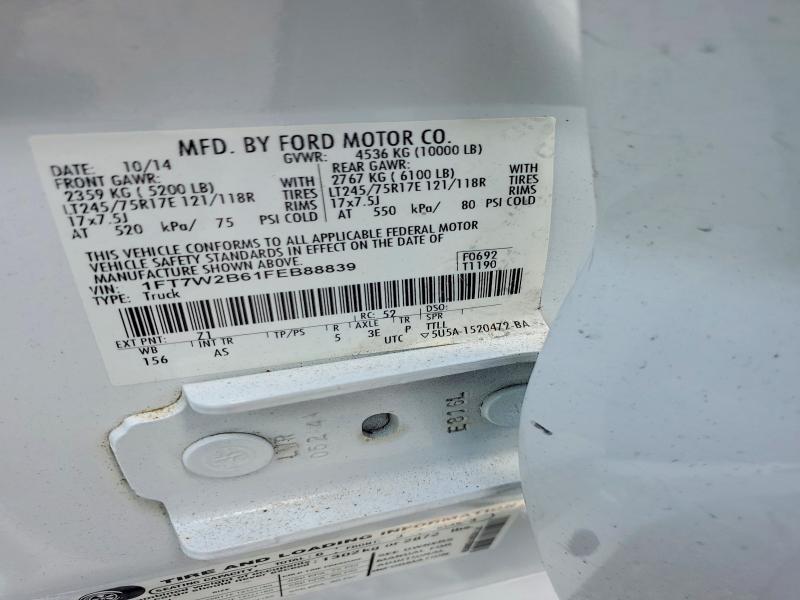2015 Ford F250 მანქანა იყიდება აუქციონზე, vin: 1FT7W2B61FEB88839, აუქციონის ნომერი: 59330796