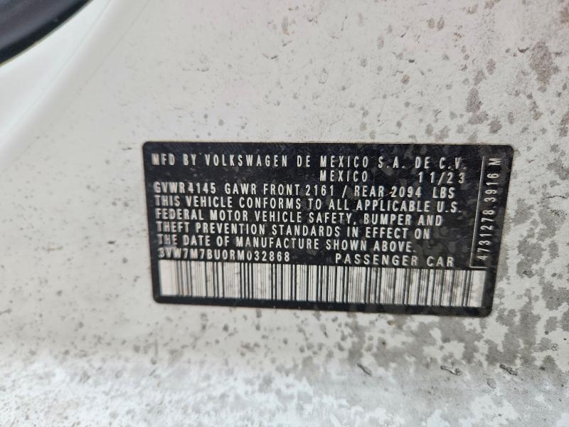 2024 Volkswagen Jetta მანქანა იყიდება აუქციონზე, vin: 3VW7M7BU0RM032868, აუქციონის ნომერი: 55368156