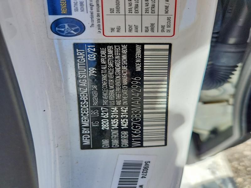 Aukcja sprzedaży 2021 Mercedes-benz S, vin: W1K6G7GB3MA042996, numer aukcji: 57121096