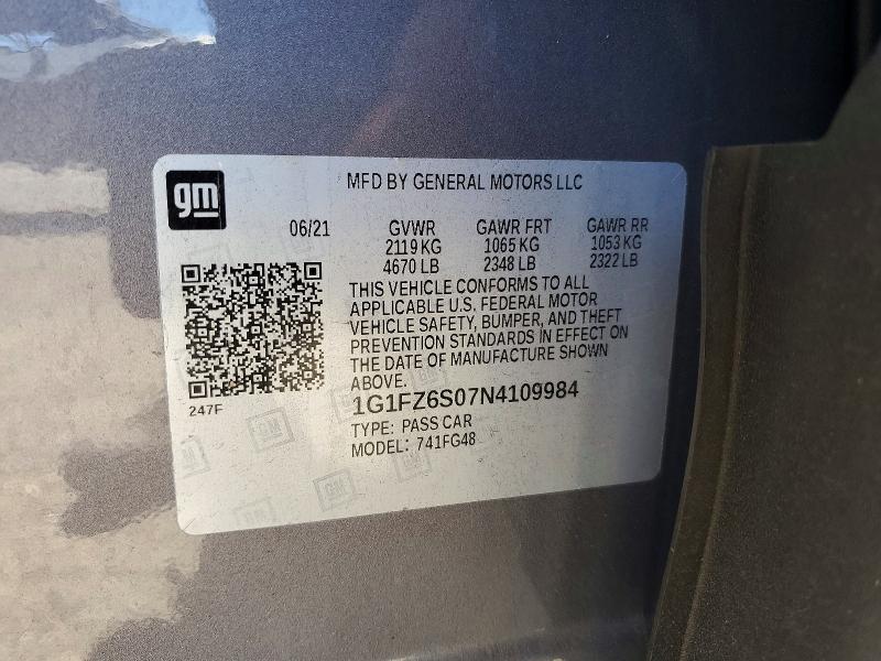 Aukcja sprzedaży 2022 Chevrolet Bolt Euv, vin: 1G1FZ6S07N4109984, numer aukcji: 57028236