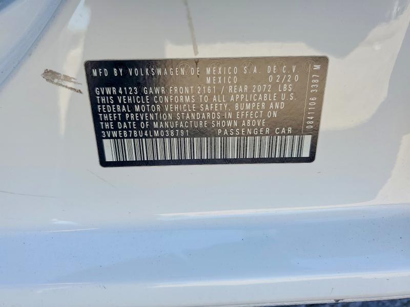 Продаж на аукціоні авто 2020 Volkswagen Jetta, vin: 3VWEB7BU4LM038791, номер лоту: 55690136