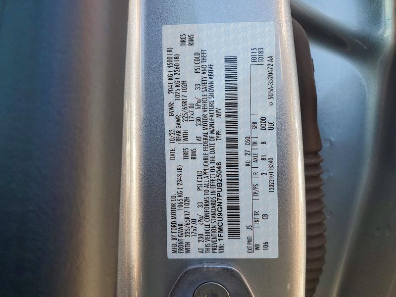 2023 Ford Escape მანქანა იყიდება აუქციონზე, vin: 1FMCU9GN7PUB25048, აუქციონის ნომერი: 53518876