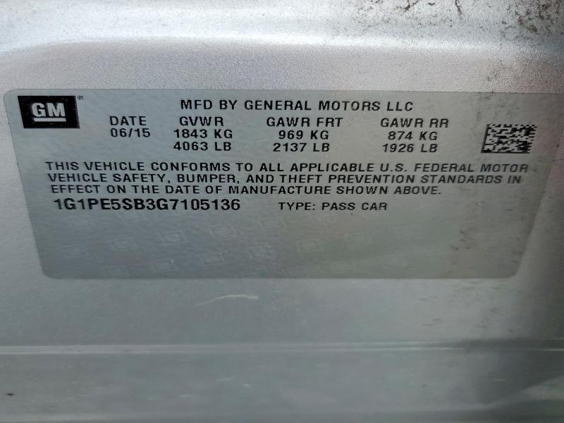 Продажа на аукционе авто 2016 Chevrolet Cruze Limited, vin: 1G1PE5SB3G7105136, номер лота: 54328826