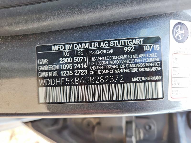 55819536 :رقم المزاد ، WDDHF5KB6GB282372 vin ، 2016 Mercedes-benz E مزاد بيع