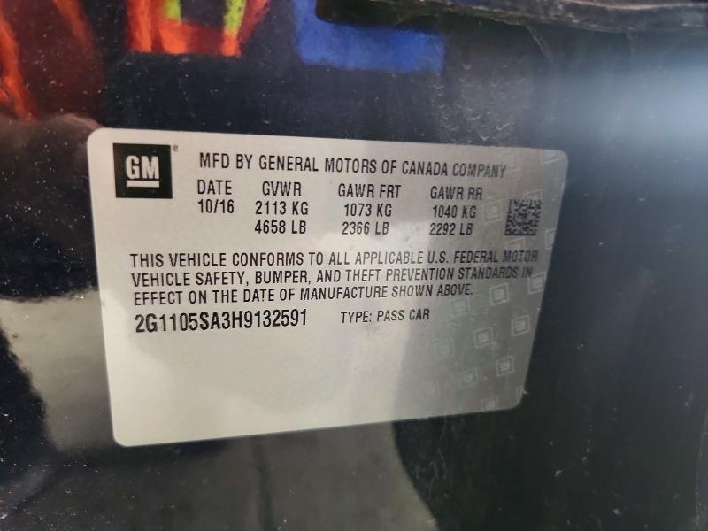 57202256 :رقم المزاد ، 2G1105SA3H9132591 vin ، 2017 Chevrolet Impala مزاد بيع