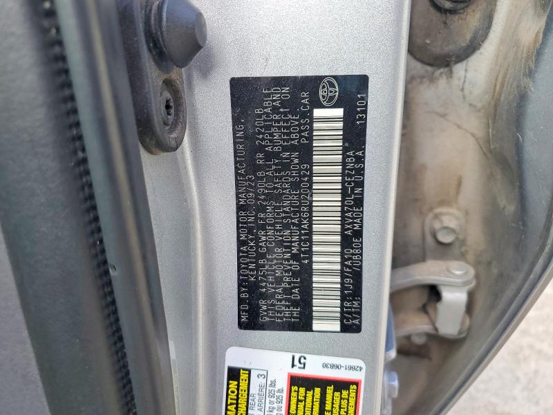 56584976 :رقم المزاد ، 4T1C11AK6RU200429 vin ، 2024 Toyota Camry مزاد بيع