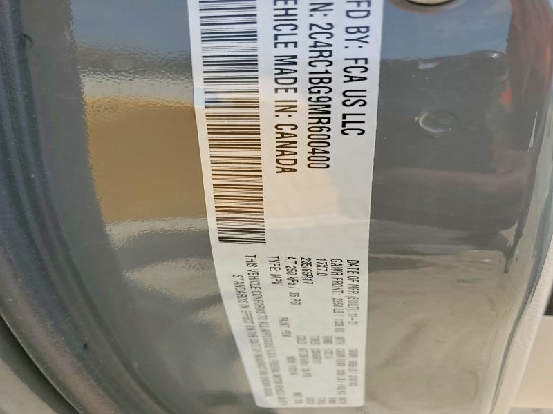 Продаж на аукціоні авто 2021 Chrysler Pacifica, vin: 2C4RC1BG9MR600400, номер лоту: 55961466