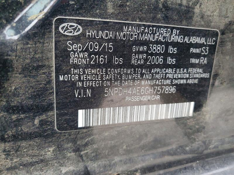 Aukcja sprzedaży 2016 Hyundai Elantra, vin: 5NPDH4AE6GH757896, numer aukcji: 56544826