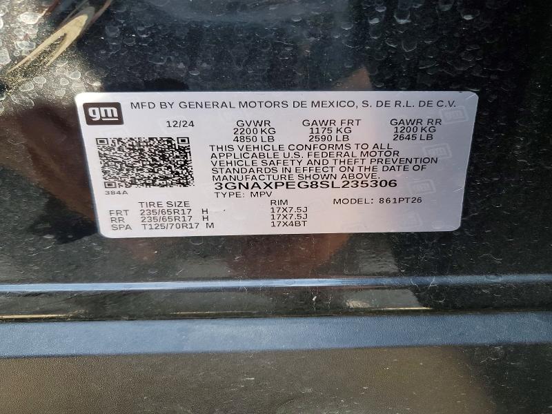 Продаж на аукціоні авто 2025 Chevrolet Equinox, vin: 3GNAXPEG8SL235306, номер лоту: 56950916