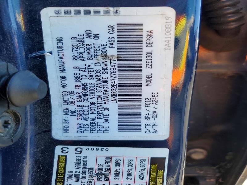 Auction sale of the 2007 Toyota Corolla, vin: 1NXBR32E47Z769477, lot number: 55843816