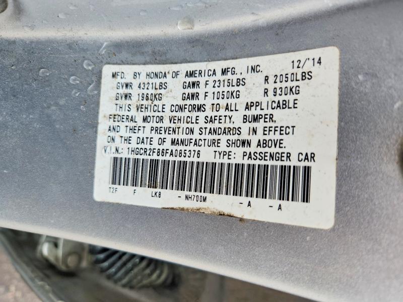 Продаж на аукціоні авто 2015 Honda Accord, vin: 1HGCR2F86FA085376, номер лоту: 53293746