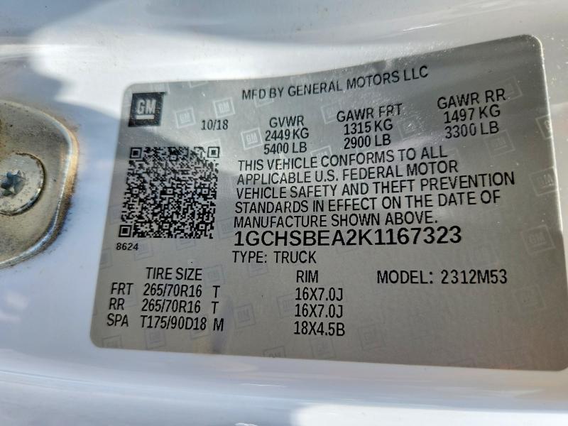 Продаж на аукціоні авто 2019 Chevrolet Colorado, vin: 1GCHSBEA2K1167323, номер лоту: 57008266