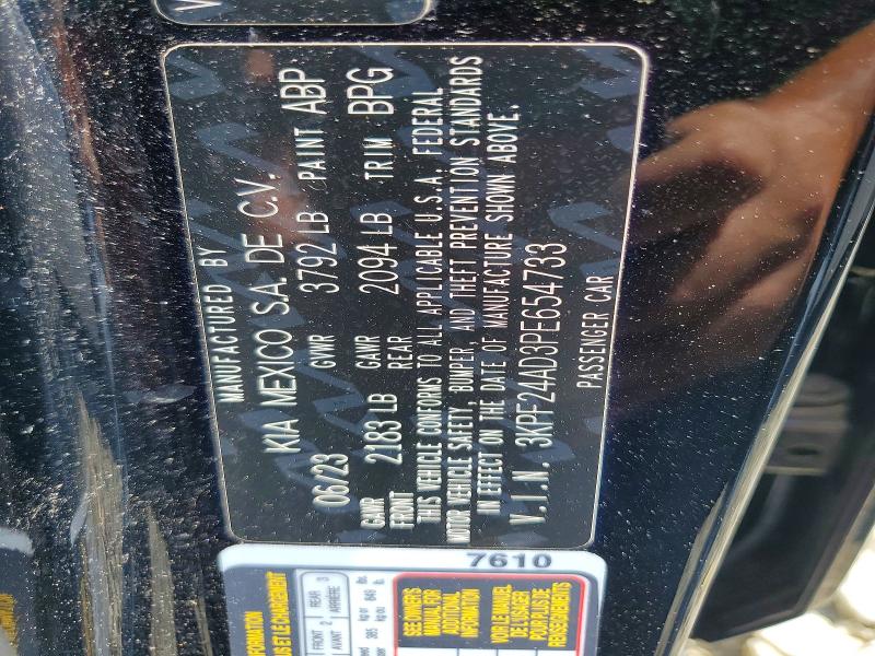 55710156 :رقم المزاد ، 3KPF24AD3PE654733 vin ، 2023 Kia Forte مزاد بيع