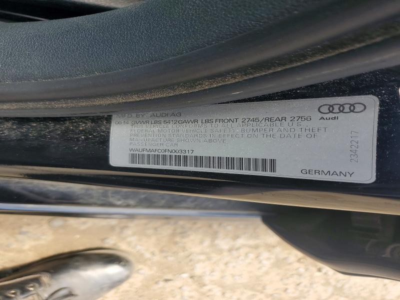 2015 Audi A6 მანქანა იყიდება აუქციონზე, vin: WAUFMAFC0FN003317, აუქციონის ნომერი: 56241146