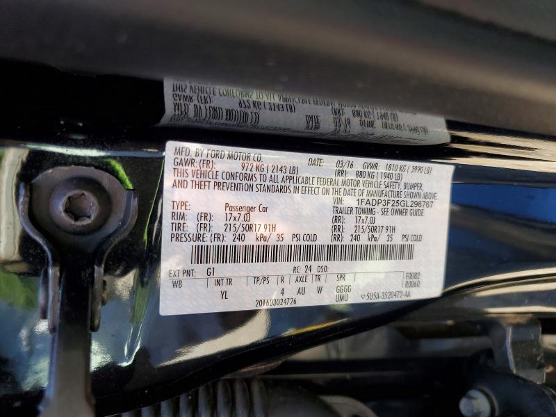 Продажа на аукционе авто 2016 Ford Focus, vin: 1FADP3F25GL296767, номер лота: 55994776